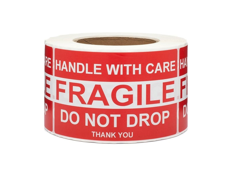 RBHK 4" x 6" Fragile Stickers Handle with Care Warning Packing/Shipping Labels, 500 Permanent Adhesive Labels Per Roll, 1 Roll - Image 3